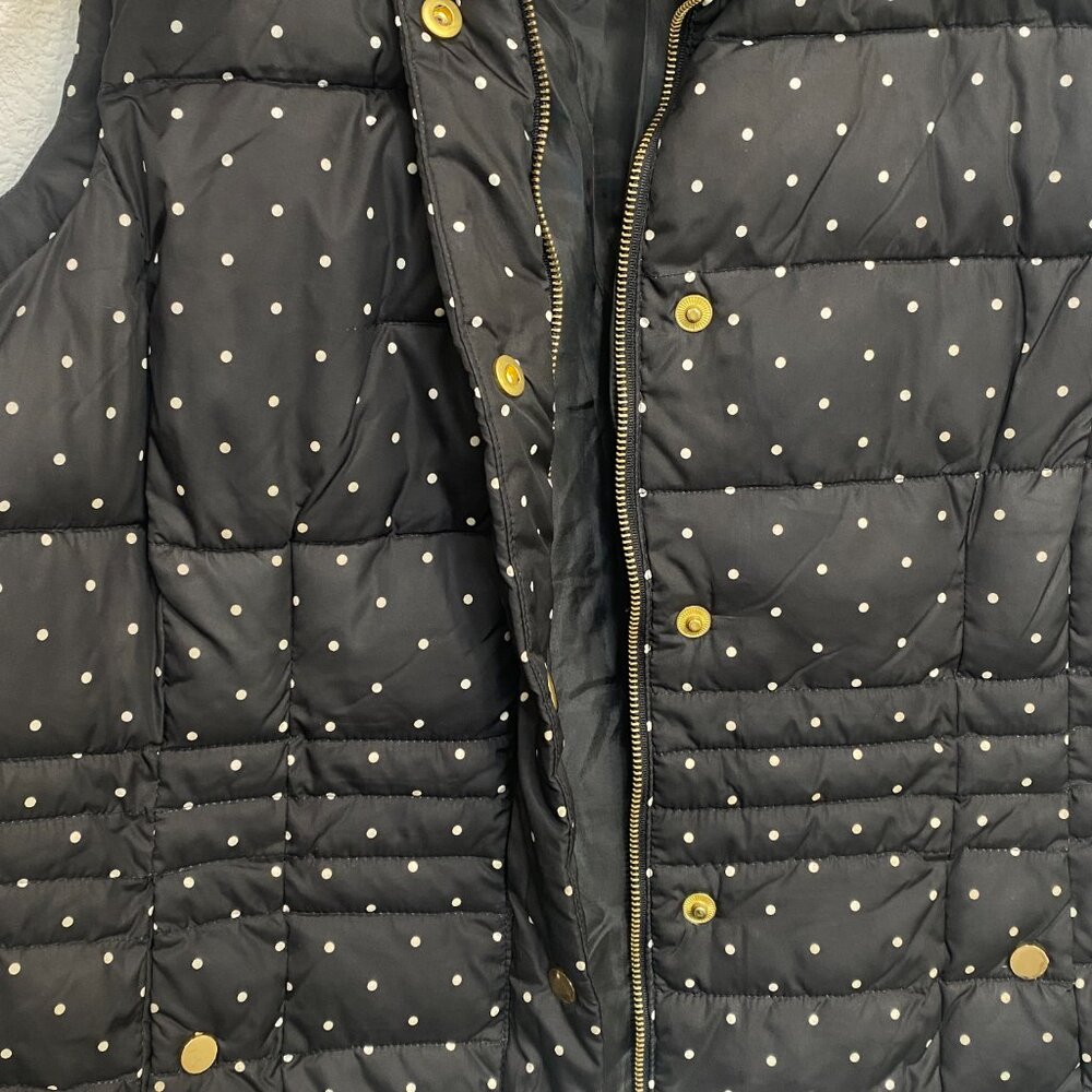 Charter Club Quilted Puffer Vest Polka Dot Pattern Lightweight Black XL - Picture 5 of 7